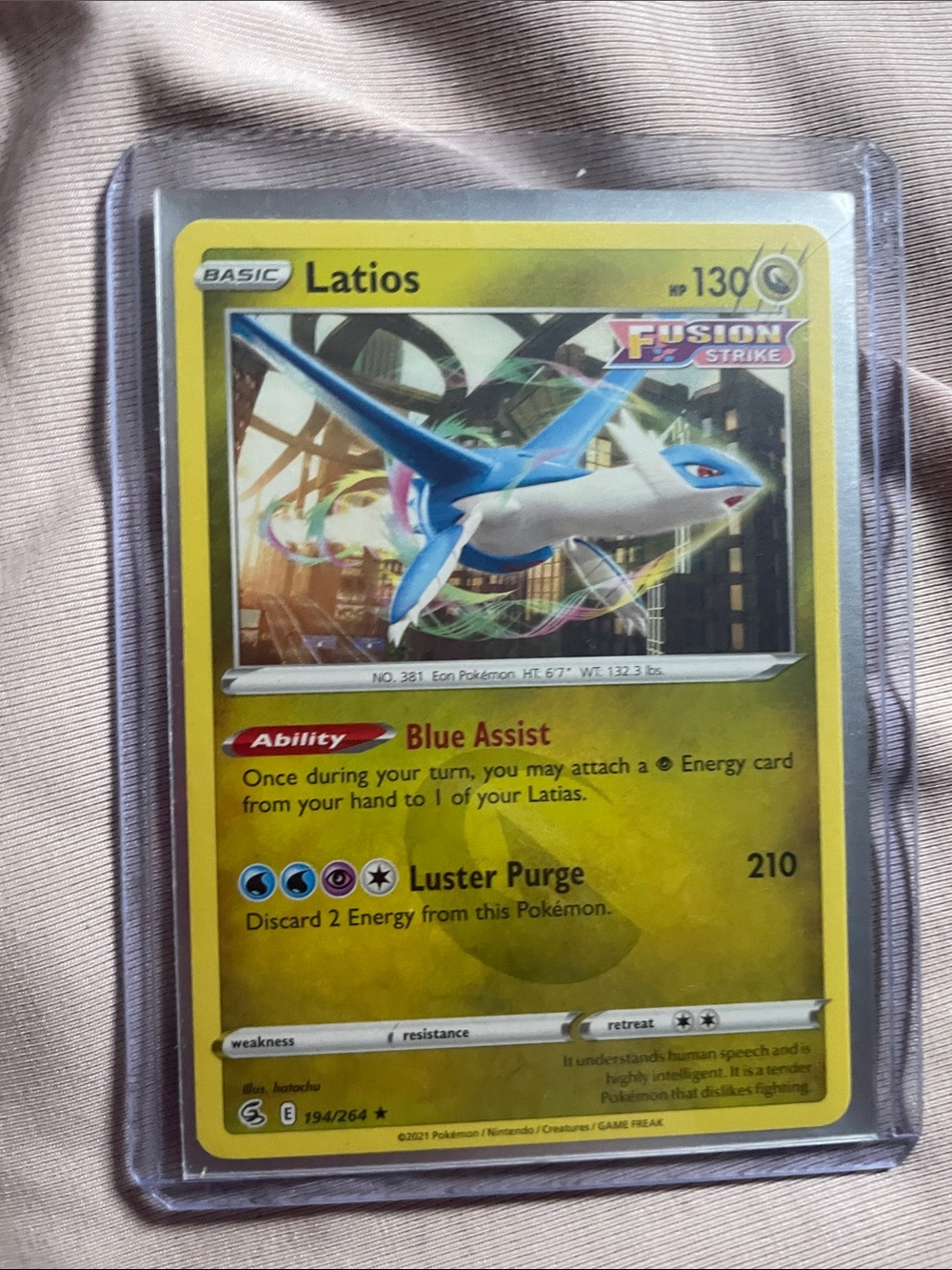 Pokemon Latios Trading Card - Yellow and Blue